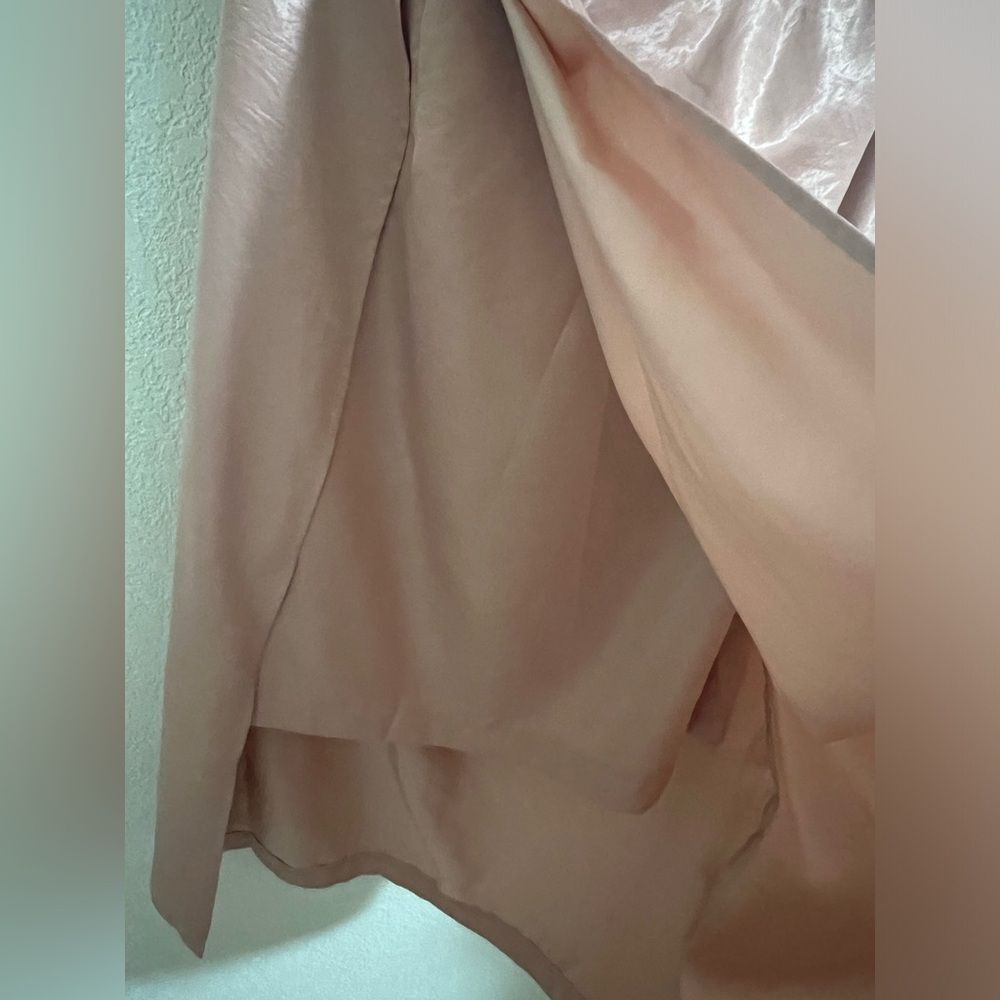 NWT boohoo Occasion One Shoulder Drape Mini Dress Champagne Pink Satin Size 6 S - Picture 7 of 10